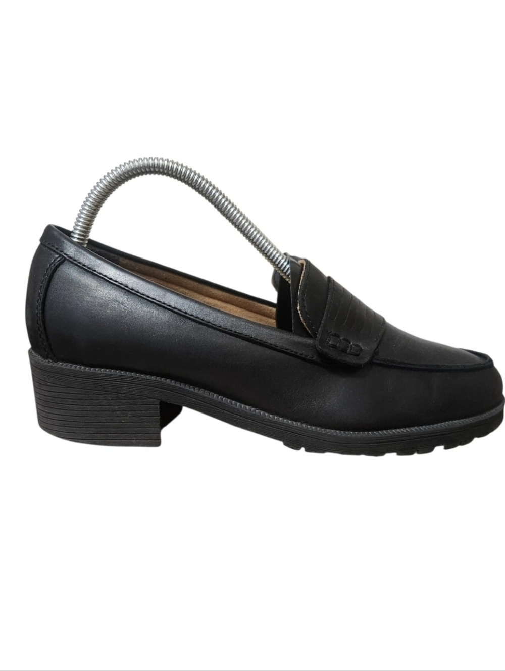 Eastland Y2K Newbury Black Leather Loafers 9 Chunky Heel 3934-01 Dark Academia - Picture 7 of 16